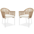 Mindanao PE Wicker Outdoor Dining Chairs Set of 2 in Natural Australia Beyond Living