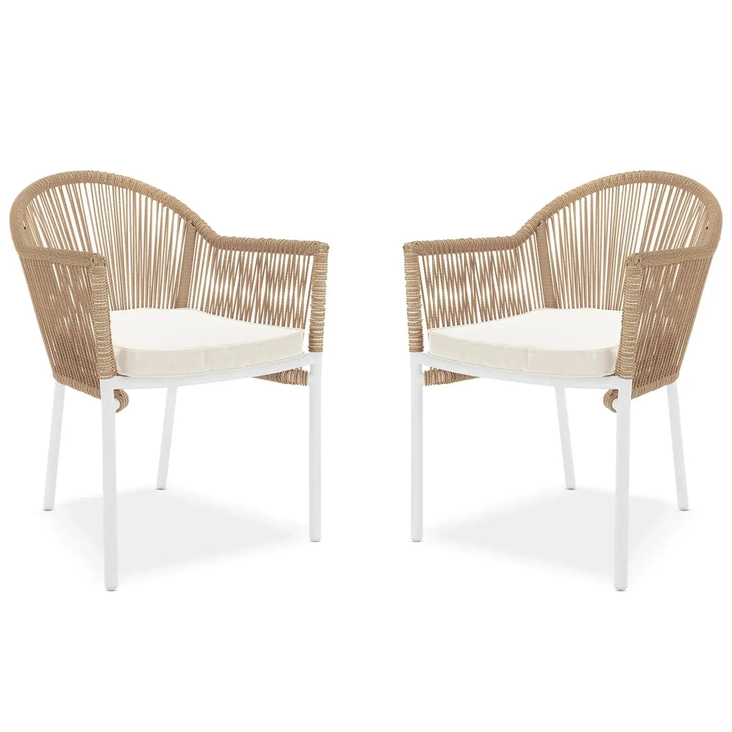 Mindanao PE Wicker Outdoor Dining Chairs Set of 2 in Natural Australia Beyond Living