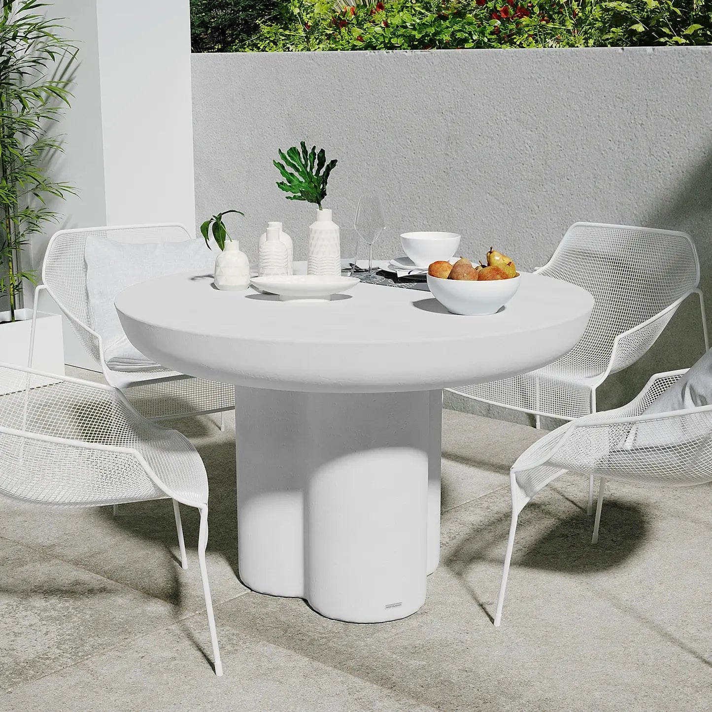 Oberon 120cm Round Outdoor Concrete Dining Table Australia Beyond Living