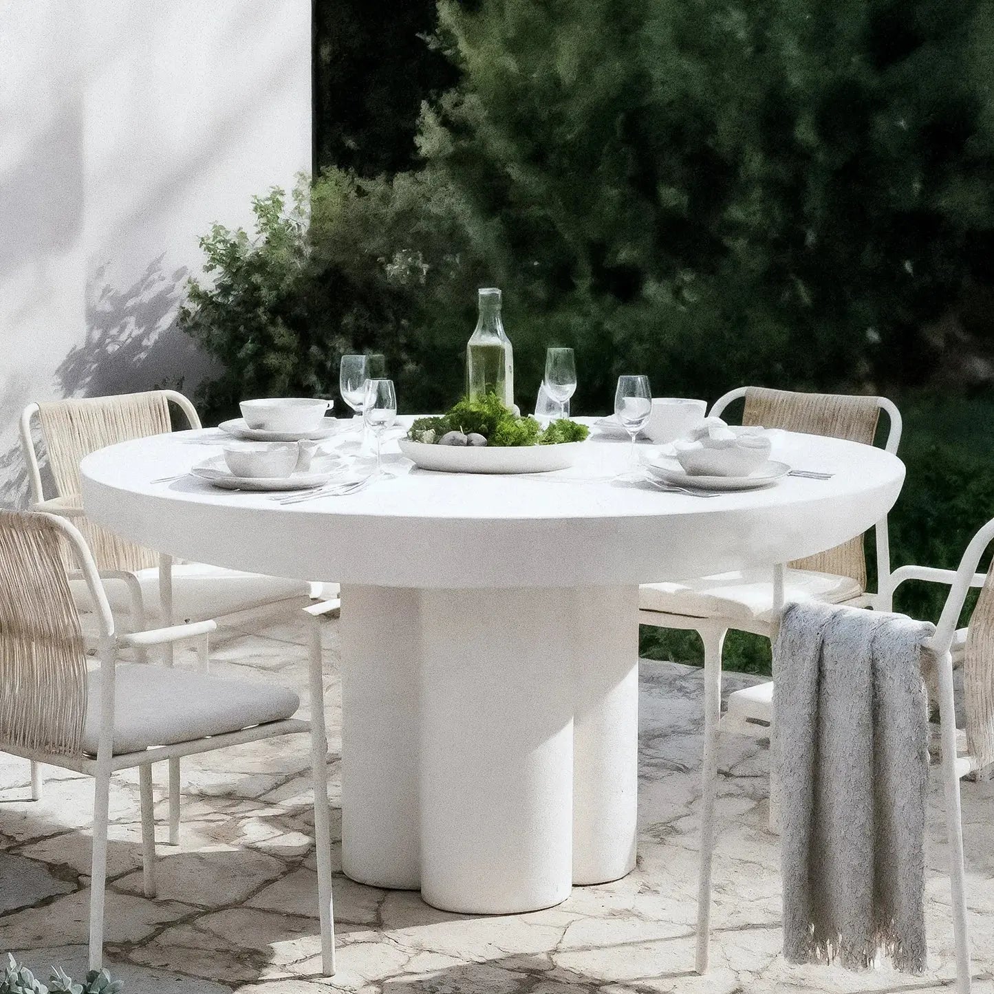 Oberon 120cm Round Outdoor Concrete Dining Table Australia Beyond Living
