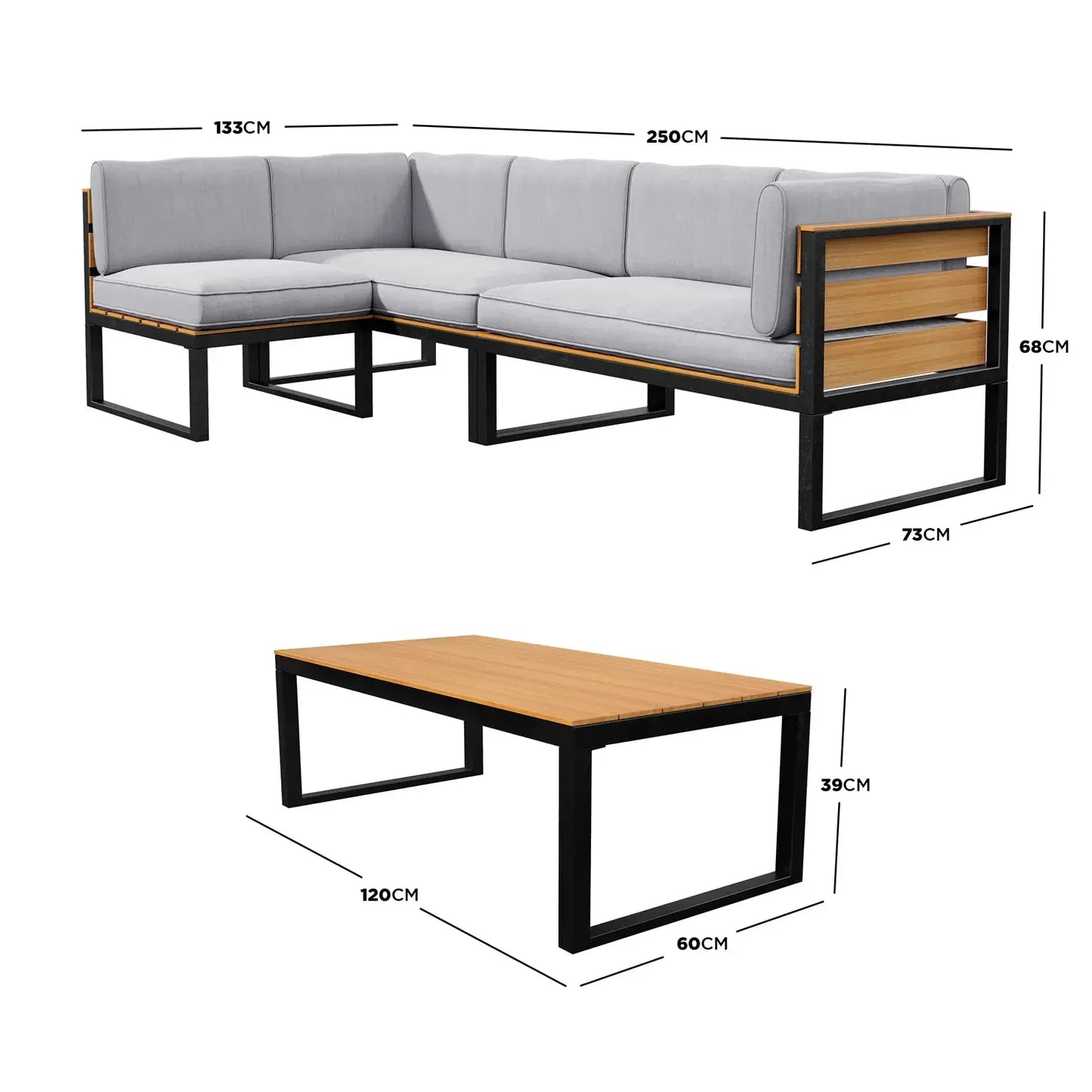 Panaluu 5 Seater Aluminium Corner Outdoor Lounge Set Australia Beyond Living