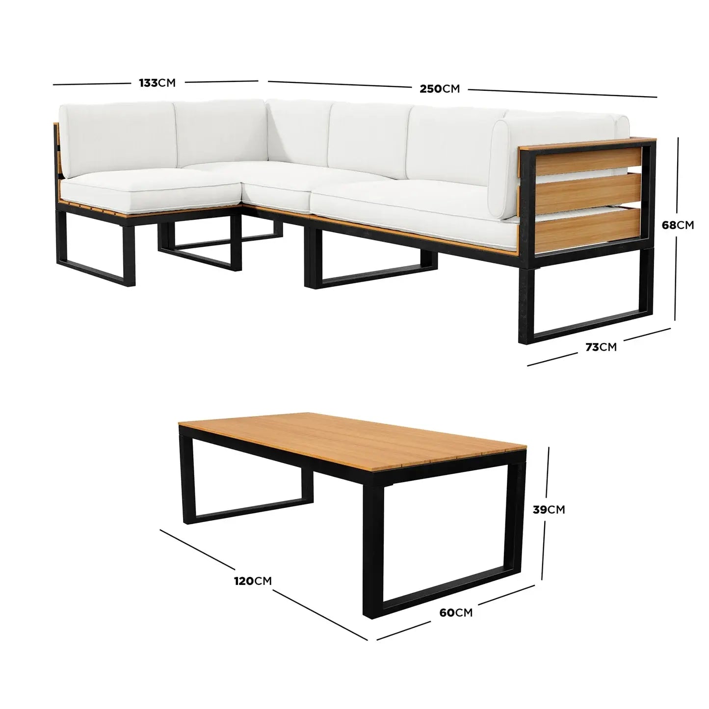 Panaluu 5 Seater Aluminium Corner Outdoor Lounge Set Australia Beyond Living