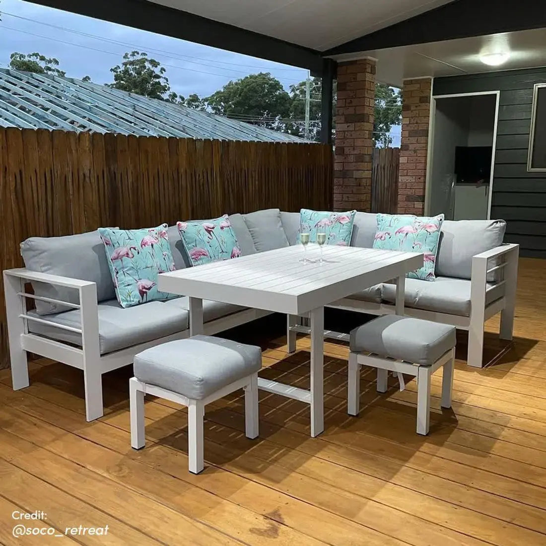 Portland Outdoor Corner Sofa Lounge with Foot Stools Australia Beyond Living