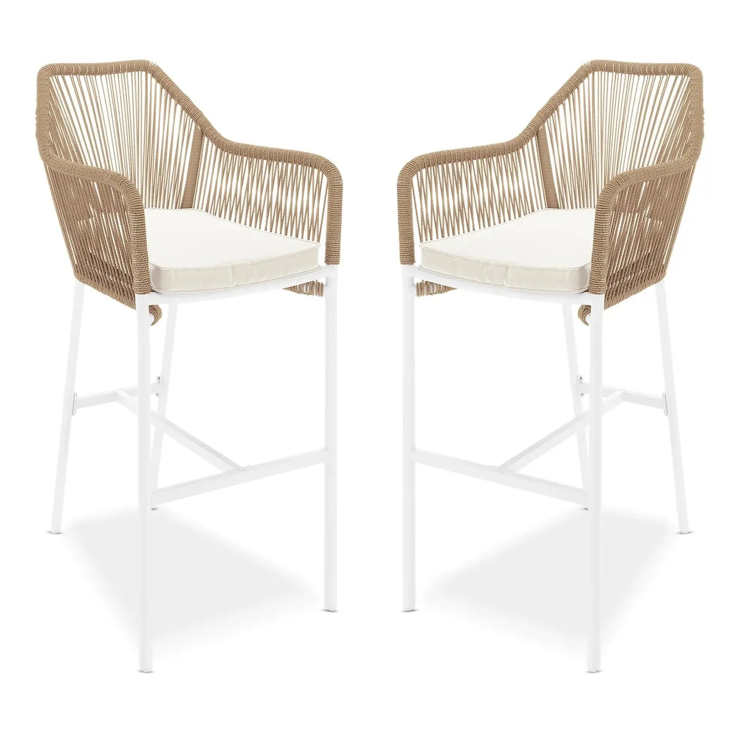 Tablas PE Wicker Outdoor Bar Stool Set of 2 Natural Australia Beyond Living