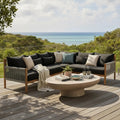 Tavi 5 Seater Solid Timber L Shape Outdoor Sofa Beyond Living
