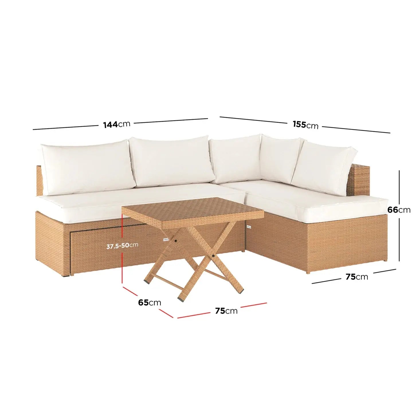 Tybee 4 Seater Rattan Outdoor Corner Sofa Set Beyond Living
