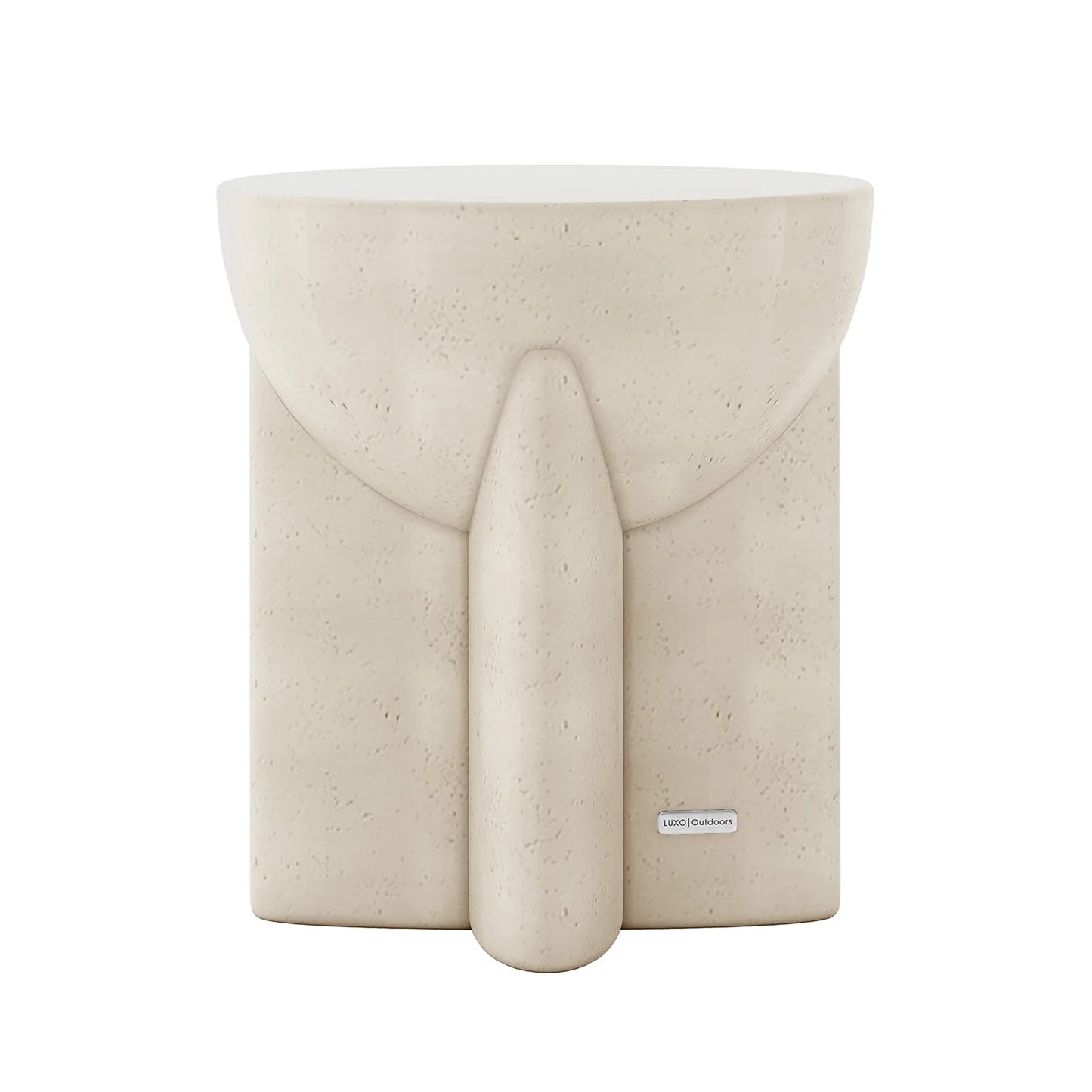 Round Concrete Side Table – Modern White Accent Table Beyond Living