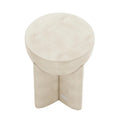 Round Concrete Side Table – Modern White Accent Table Beyond Living