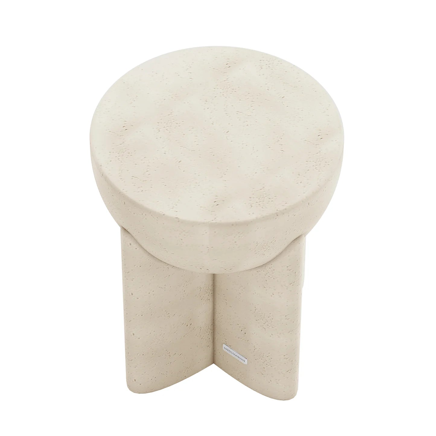 Round Concrete Side Table – Modern White Accent Table Beyond Living