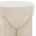 Round Concrete Side Table – Modern White Accent Table Beyond Living