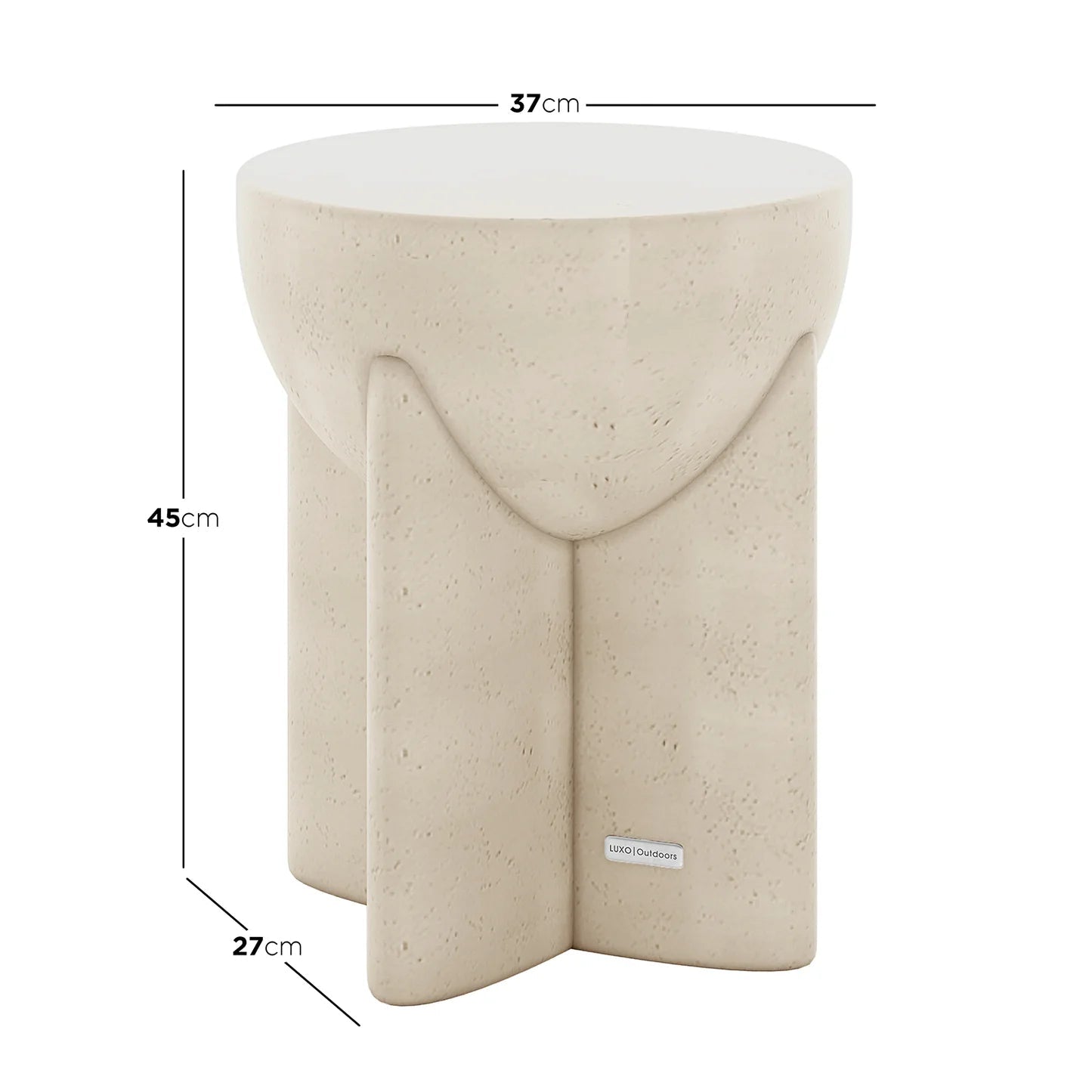 Round Concrete Side Table – Modern White Accent Table Beyond Living