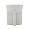Round Concrete Side Table – Modern White Accent Table Beyond Living