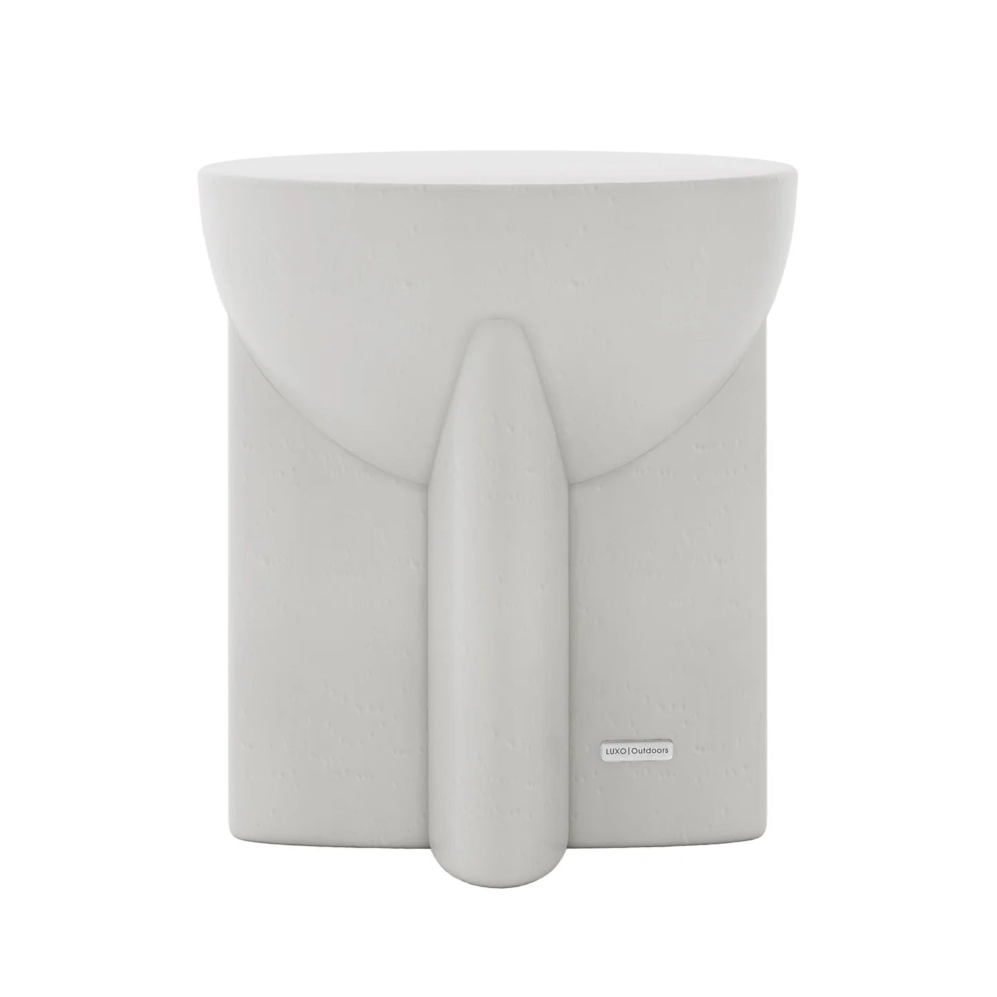 Round Concrete Side Table – Modern White Accent Table Beyond Living