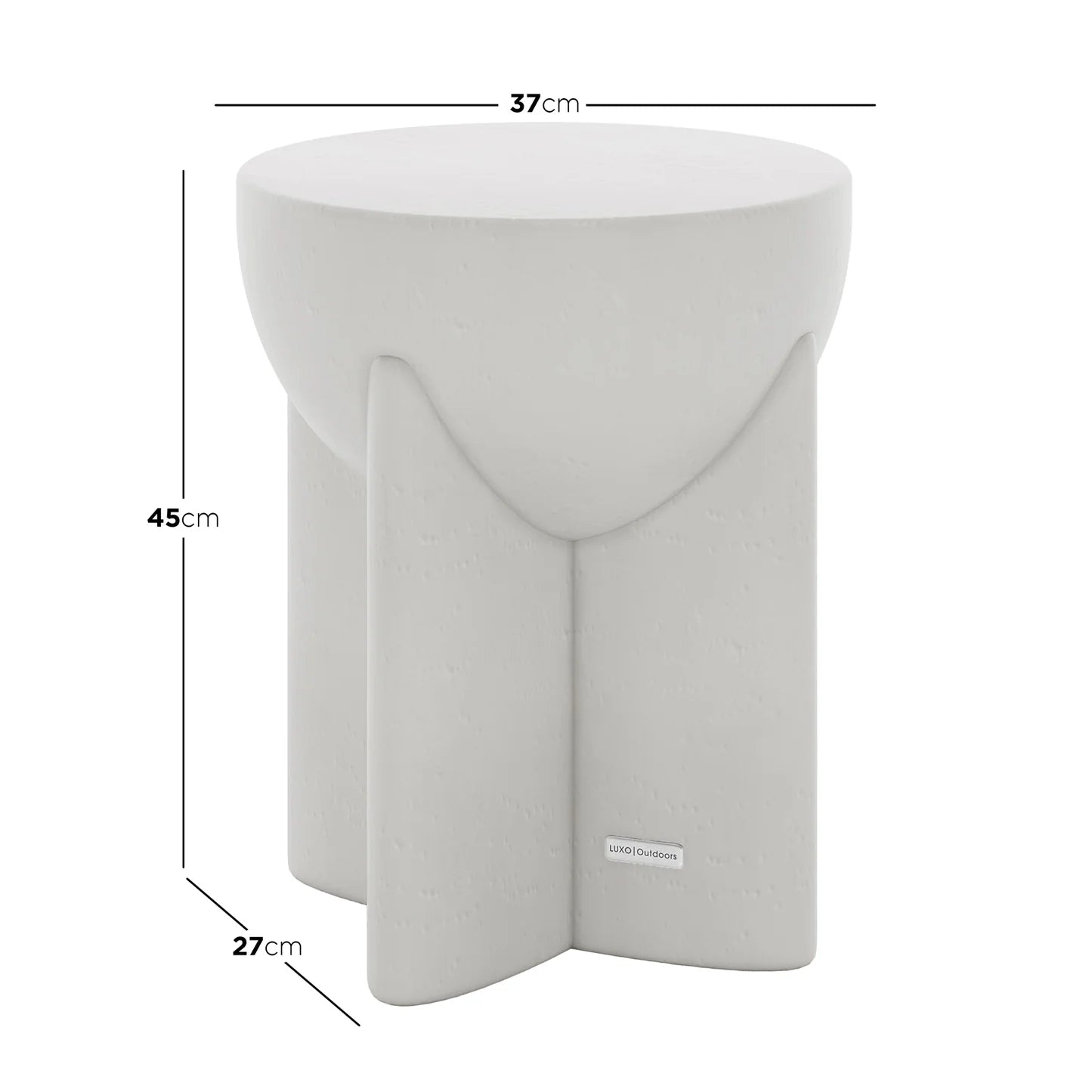 Round Concrete Side Table – Modern White Accent Table Beyond Living