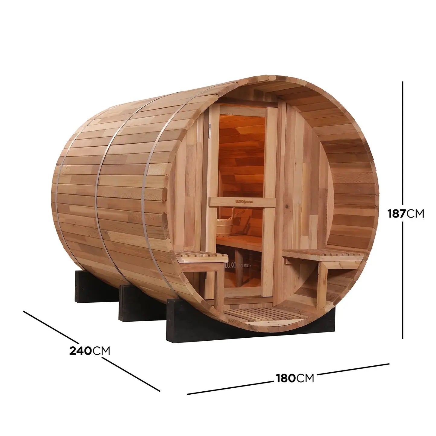 Luola 4 Person Red Cedar Outdoor Barrel Sauna Australia Beyond Living