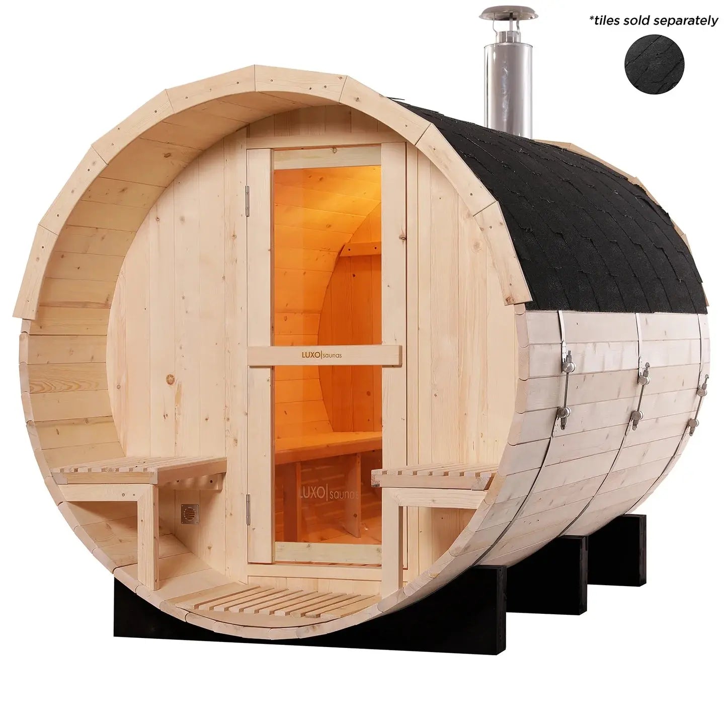 Luola 4 Person Outdoor Barrel Sauna Australia Pine Wood Stove Beyond Living