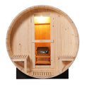 Luola 2 Person Pine Outdoor Barrel Sauna & Harvia Stove Beyond Living