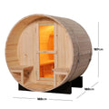 Luola 2 Person Pine Outdoor Barrel Sauna & Harvia Stove Beyond Living