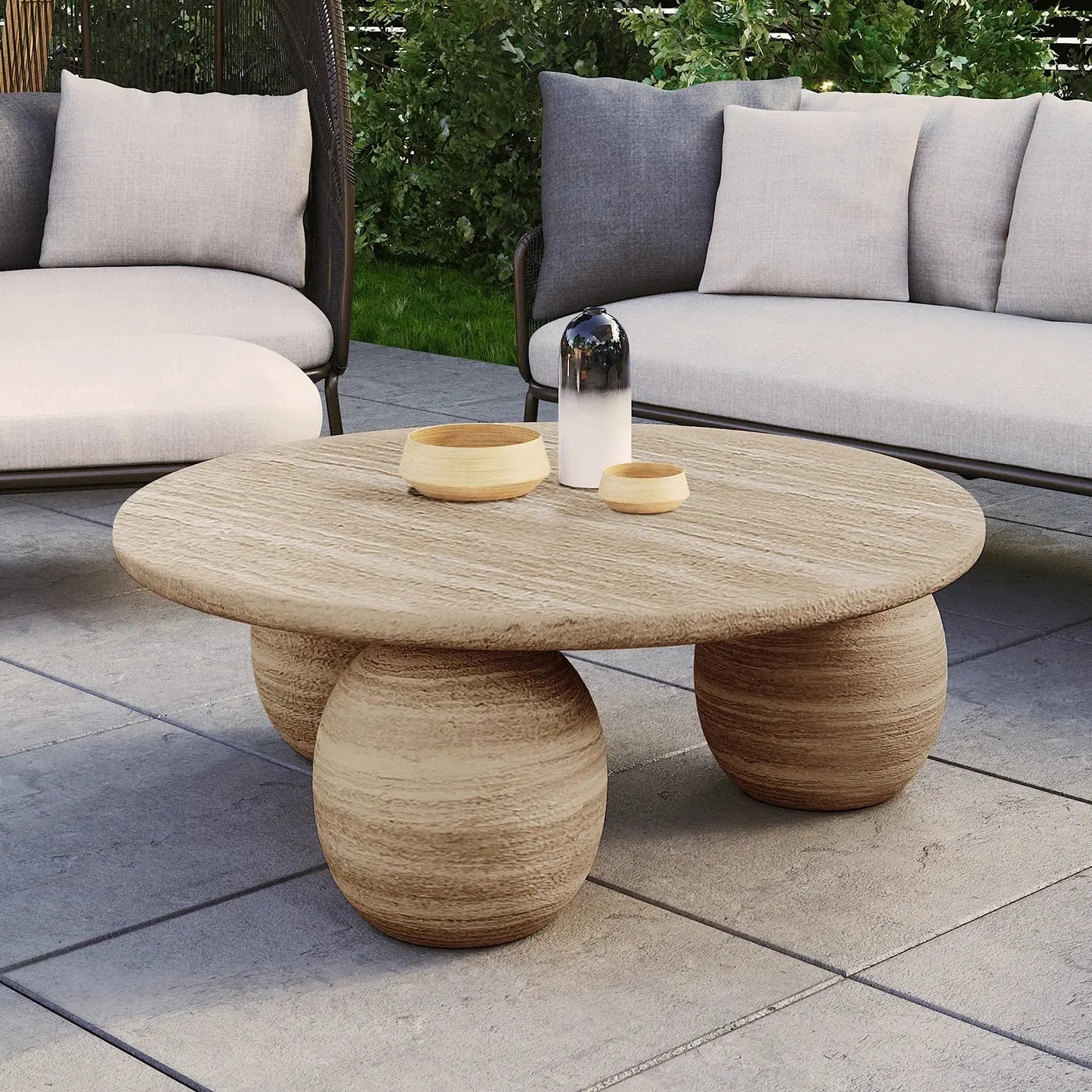 100cm Alessia Round Outdoor Concrete Coffee Table Australia Beyond Living
