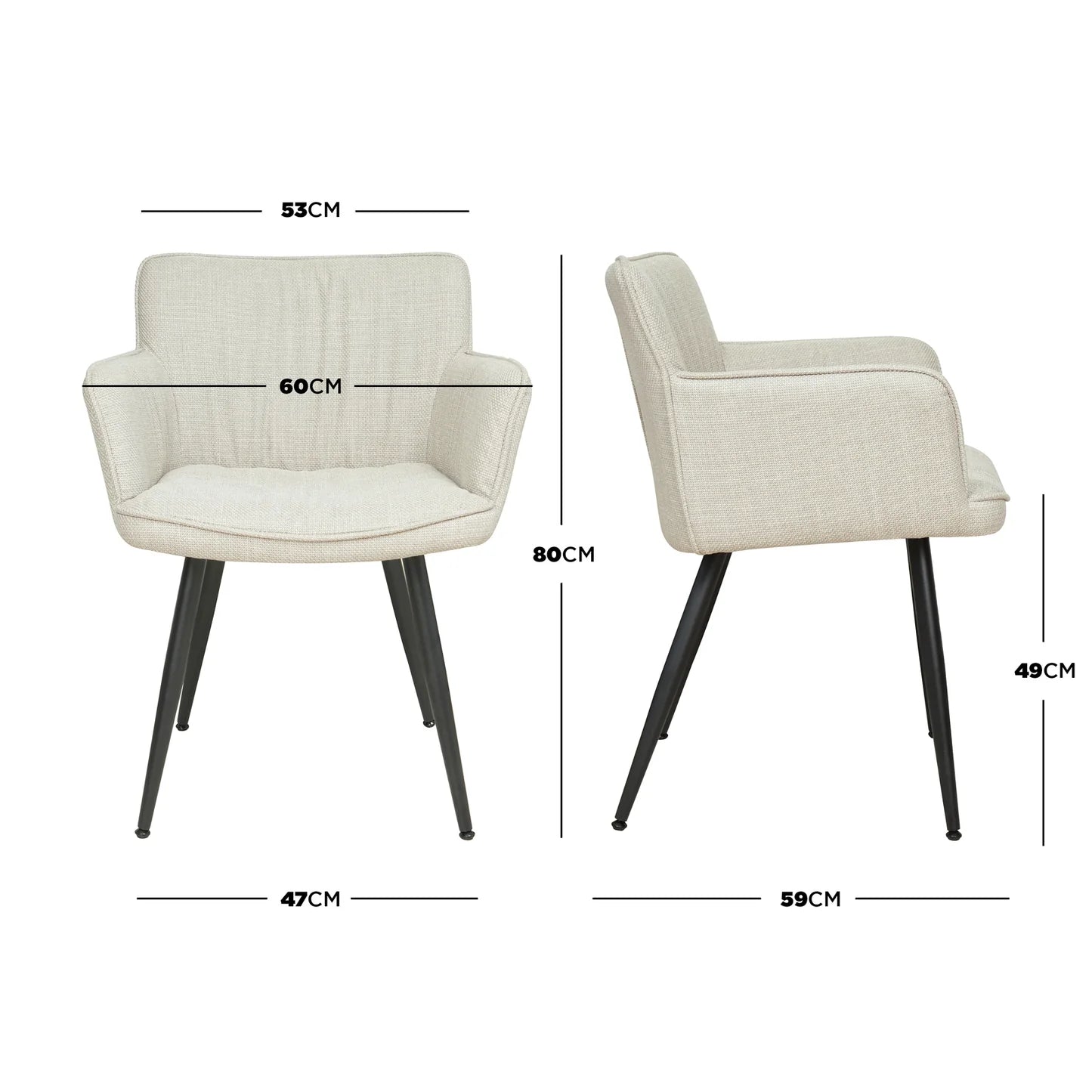 Anthony Linen Dining Chair with Arms Set Australia Beyond Living
