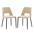 Geena High Back Velvet Dining Chair Set of 2 – Oatmeal Beyond Living