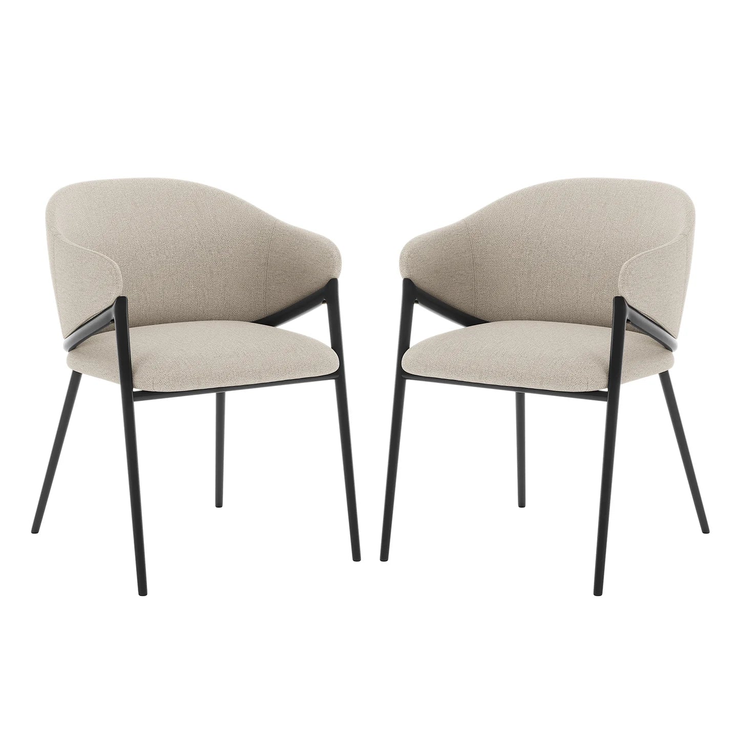 Karin Beige Linen Dining Chair Set of 2 Australia Beyond Living