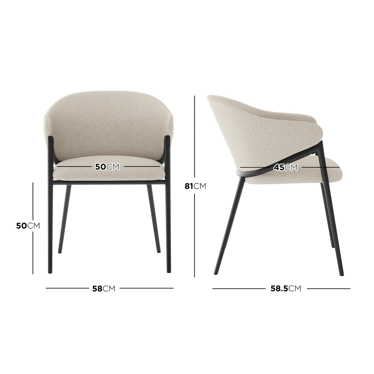 Karin Beige Linen Dining Chair Set of 2 Australia Beyond Living