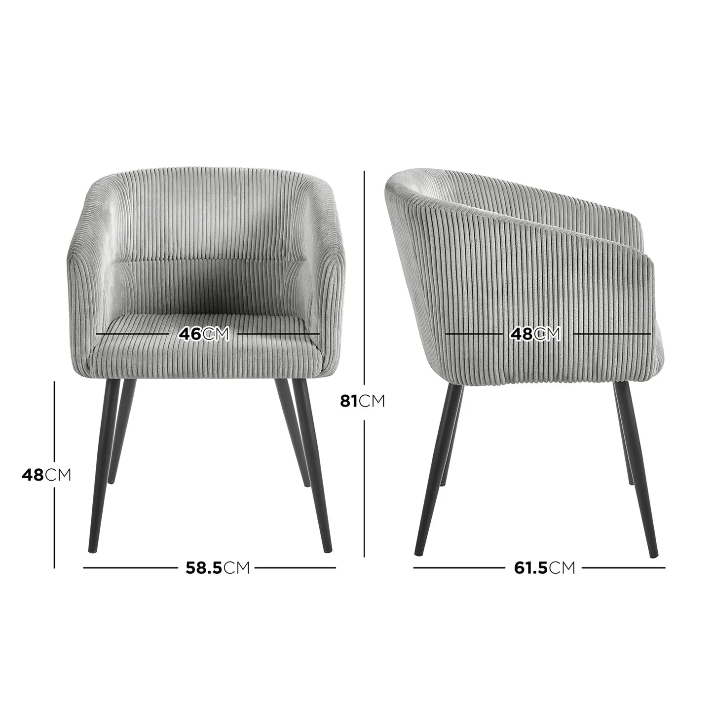 Kirsten Warm Light Grey Fabric Dining Chair Set of 2 Australia Beyond Living