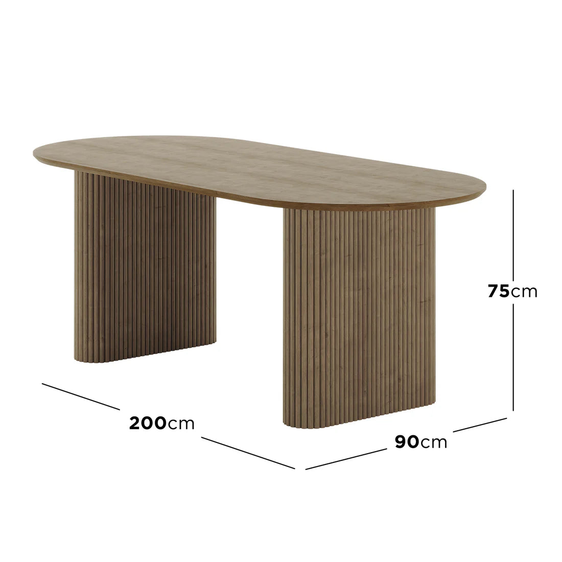 Marciana 6 Seater Fluted Pillar Dining Table Beyond Living