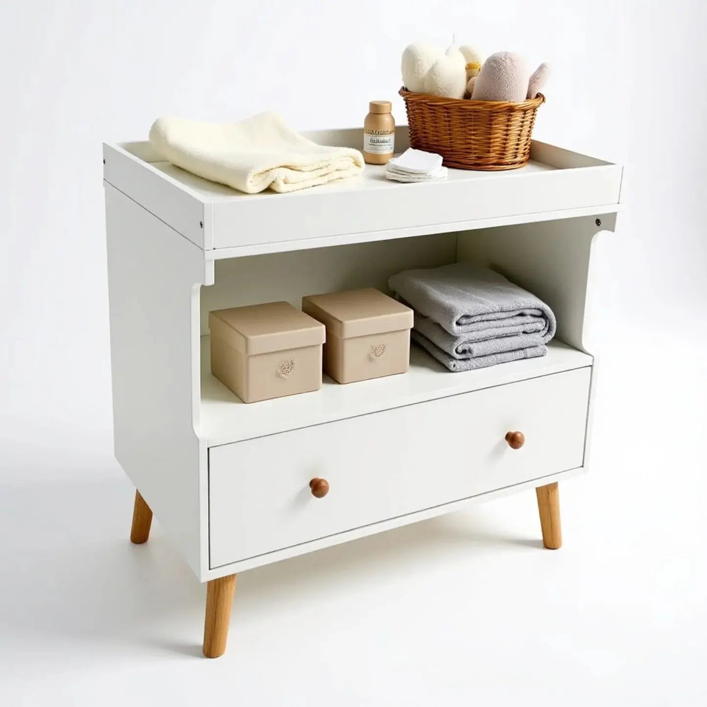 Mariella Solid Pine Baby Change Table with Storage Australia Beyond Living