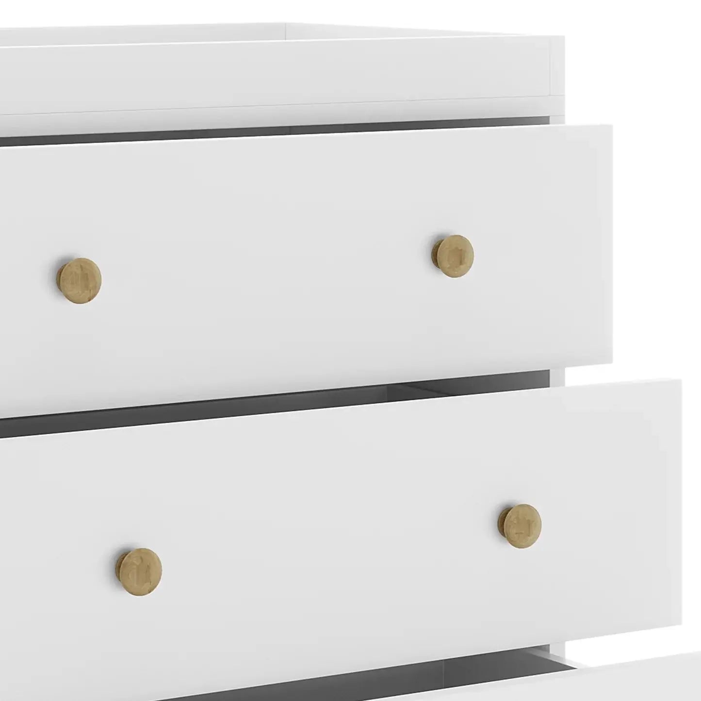 Reyhan Solid Pine Nursery Change Table with Storage in White Beyond Living