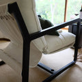 Tilly Linen Hardwood Sling Accent Chair Australia Beyond Living