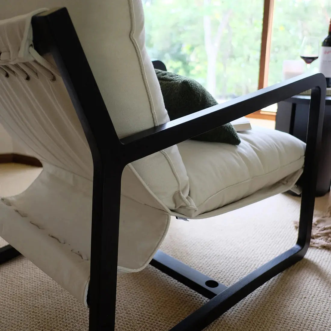 Tilly Linen Sling Accent Chair Australia Hardwood Beyond Living