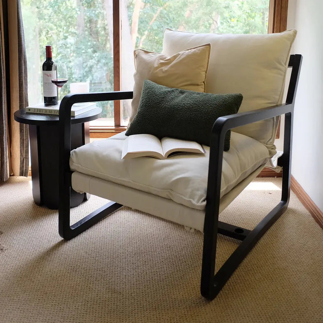 Tilly Linen Sling Accent Chair Australia Hardwood Beyond Living