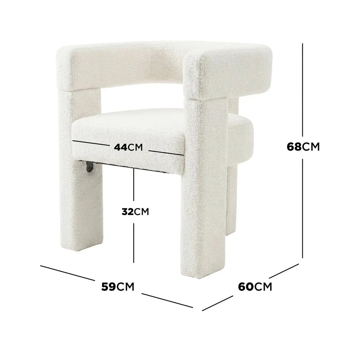 Utah Boucle Accent Chair Australia Curved Design Beyond Living