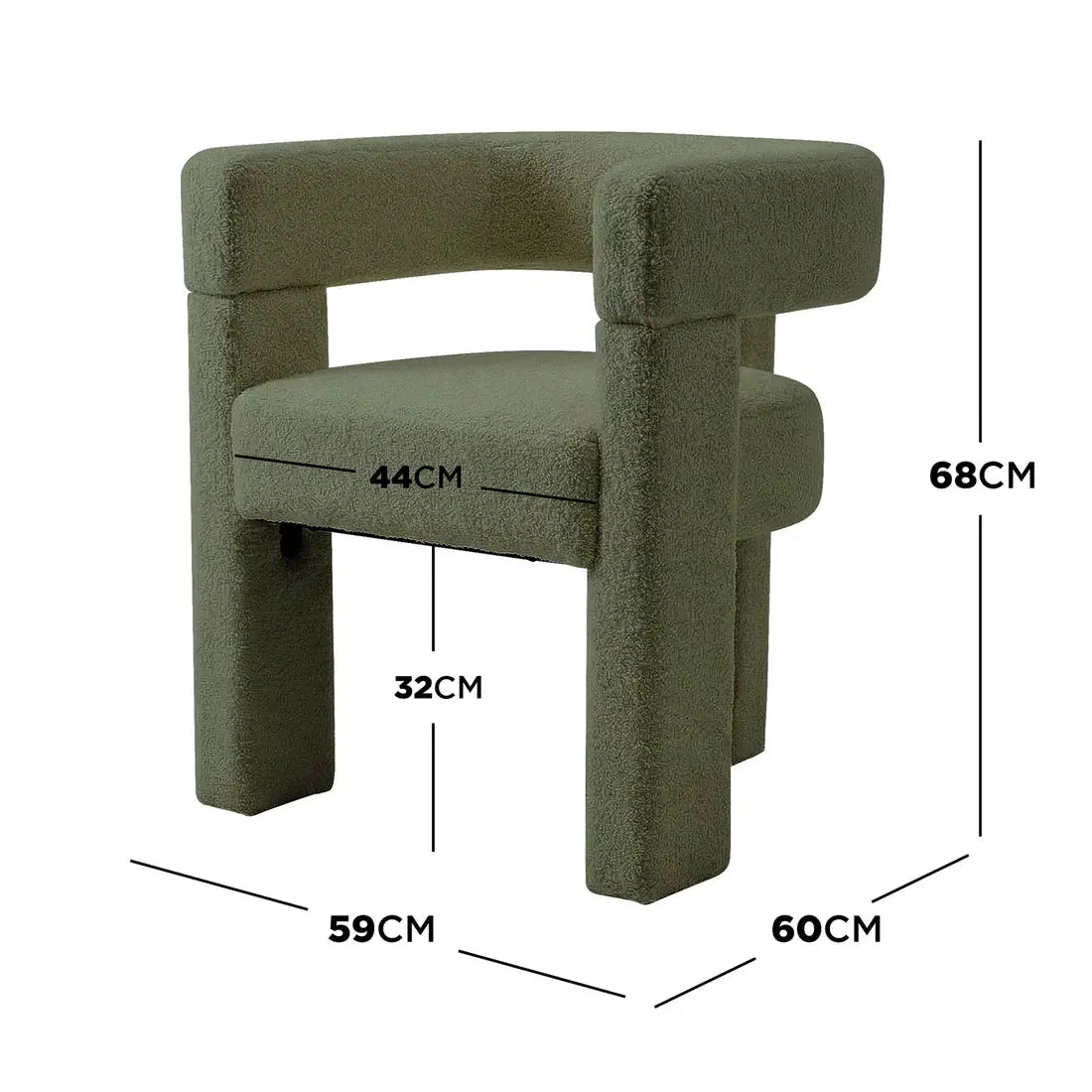 Utah Boucle Accent Chair Australia Curved 3 Legged Designer Armchair Beyond Living