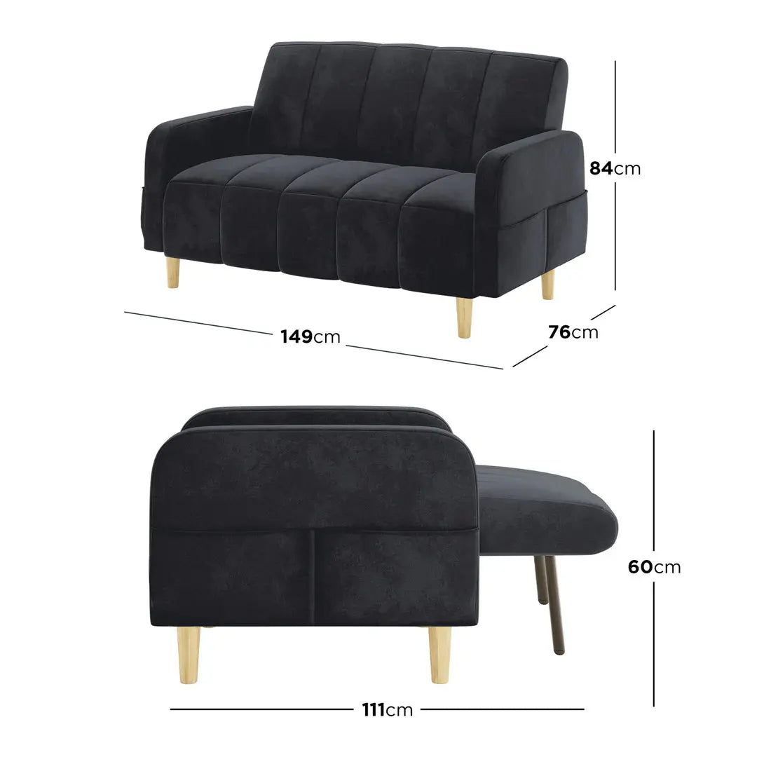 Anica Velvet Fabric Sofa Bed Set for Living Room Beyond Living