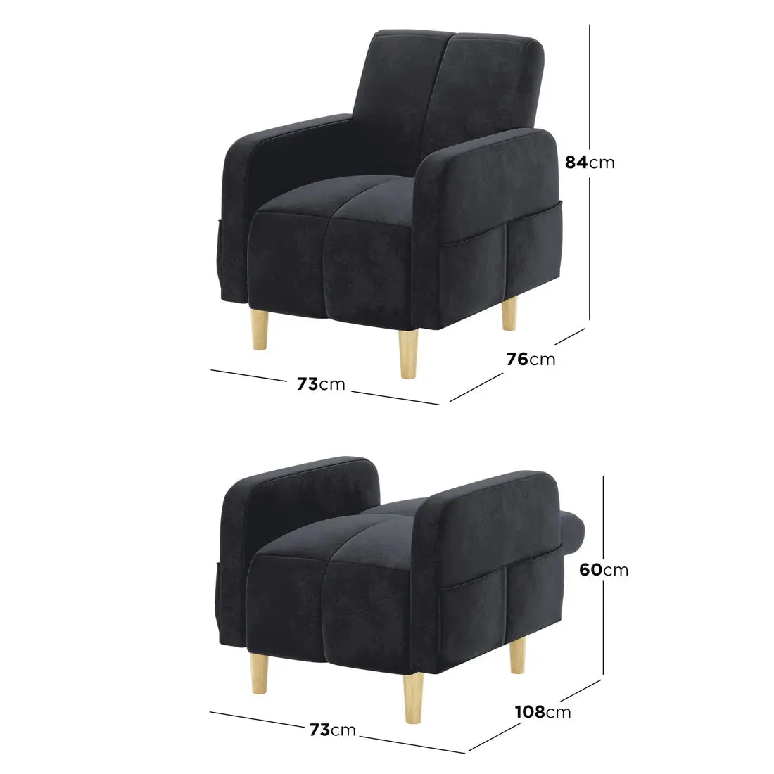 Anica Velvet Fabric Sofa Bed Set for Living Room Beyond Living