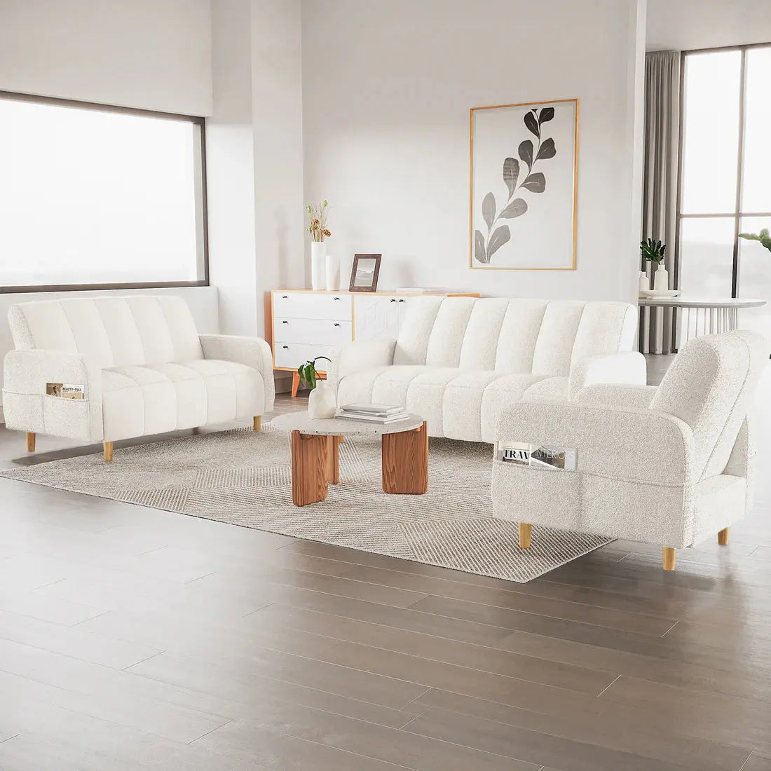 Anica Velvet Fabric Sofa Bed Set for Living Room Beyond Living