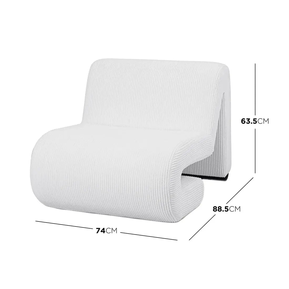 Bengtaz Corduroy Curved Accent Chair Australia Beyond Living