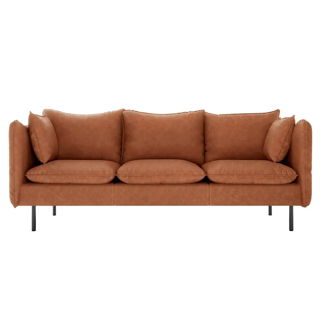 Cassian Chocolate Brown PU Leather Sofa Set Beyond Living