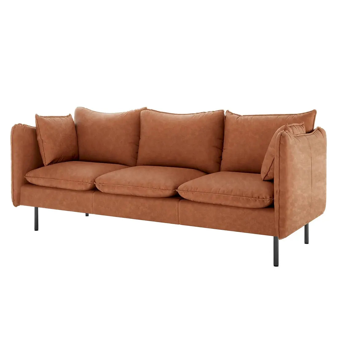 Cassian Chocolate Brown PU Leather Sofa Set Beyond Living