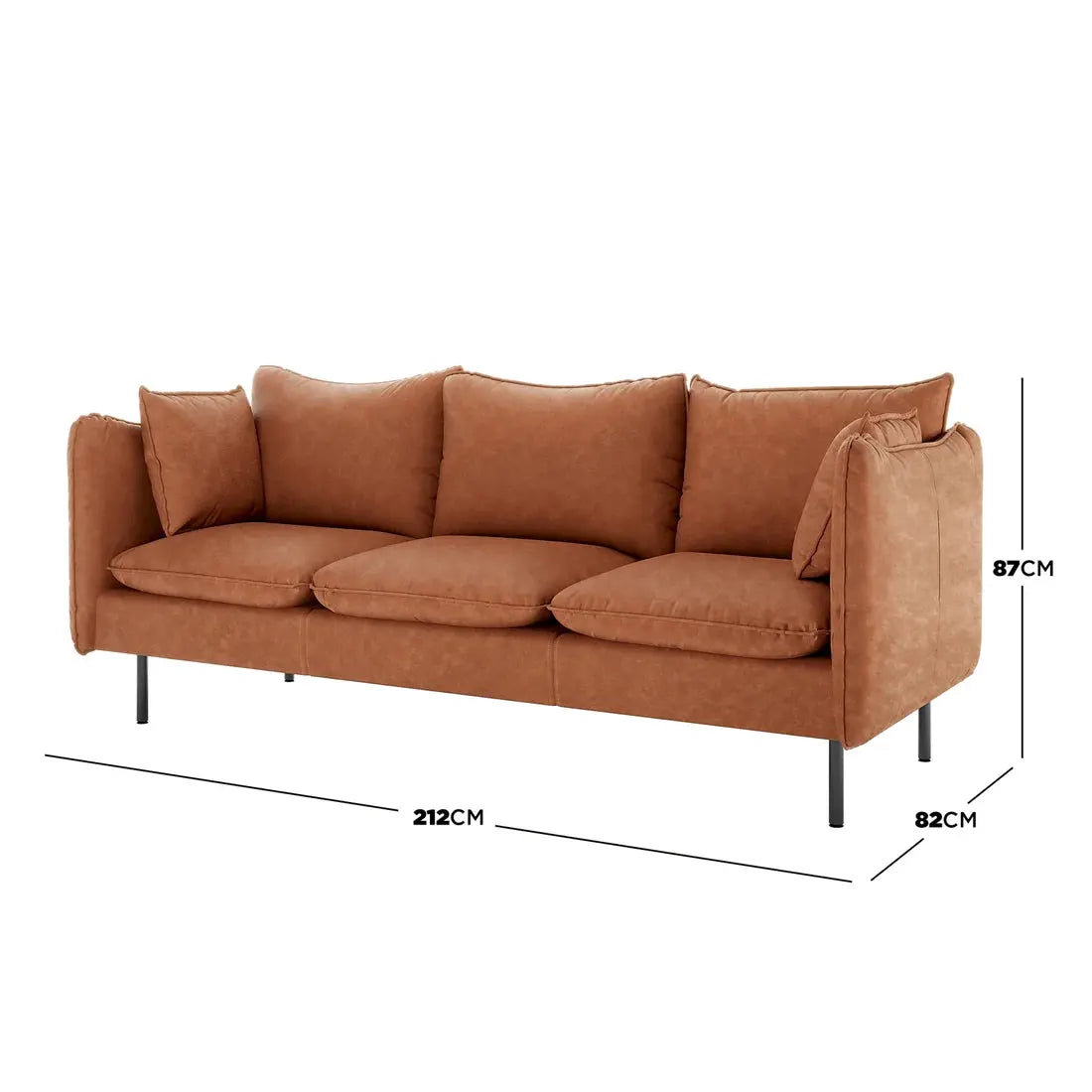 Cassian Chocolate Brown PU Leather Sofa Set Beyond Living