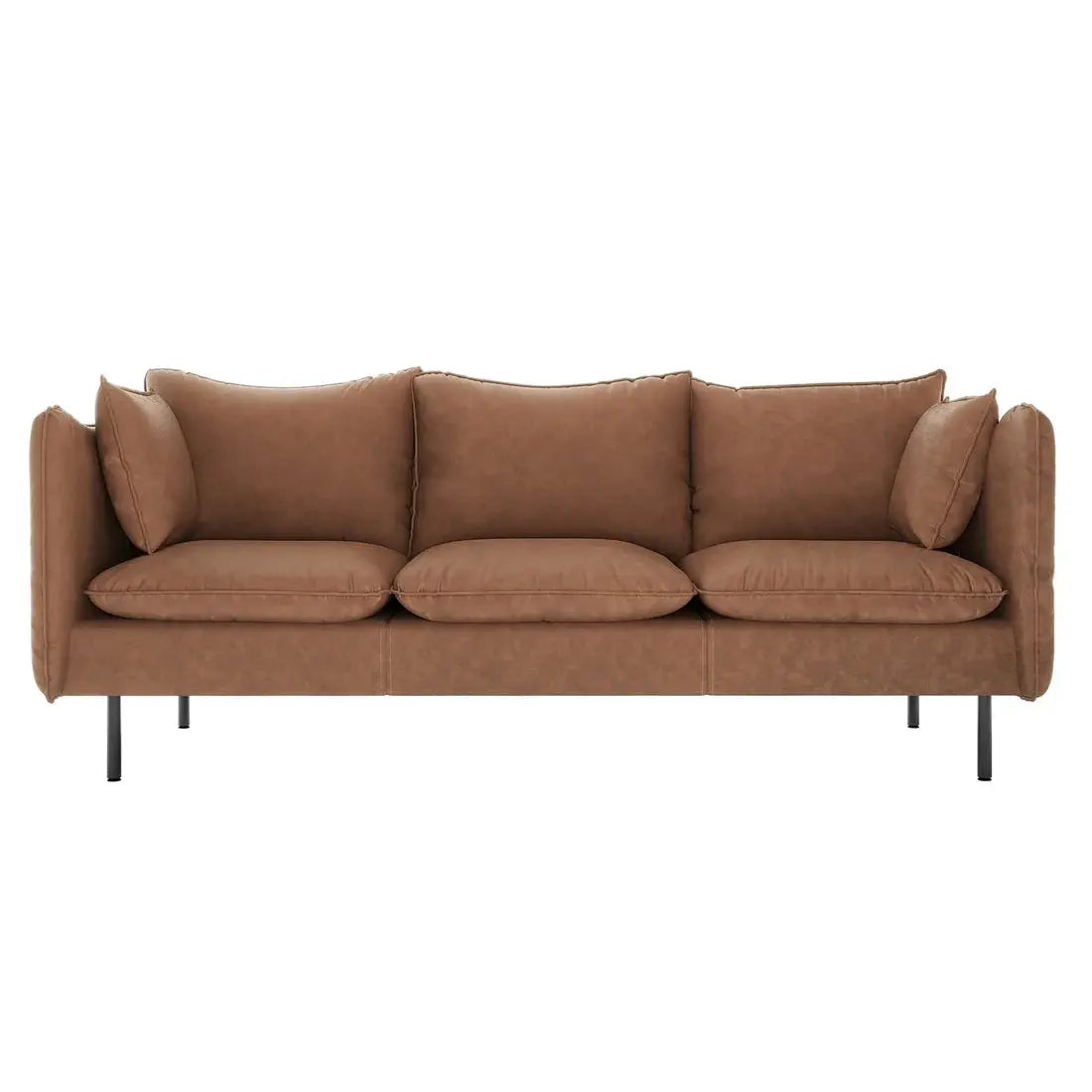 Cassian Chocolate Brown PU Leather Sofa Set Beyond Living