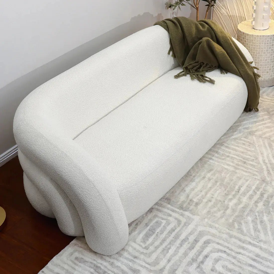 Clioz 4 Seater Curved Boucle Lounge Australia Beyond Living