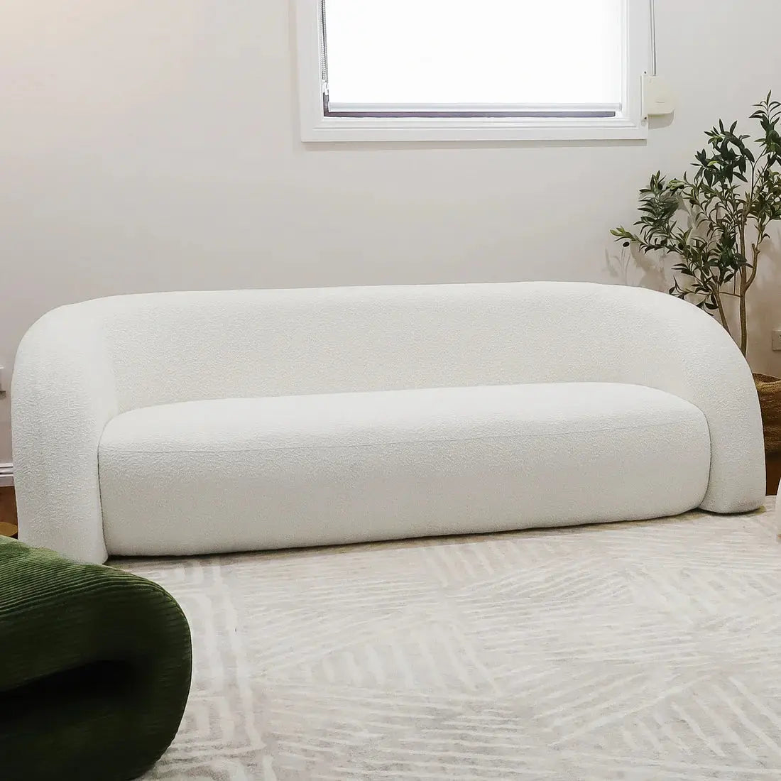 Clioz 4 Seater Curved Boucle Lounge Australia Beyond Living