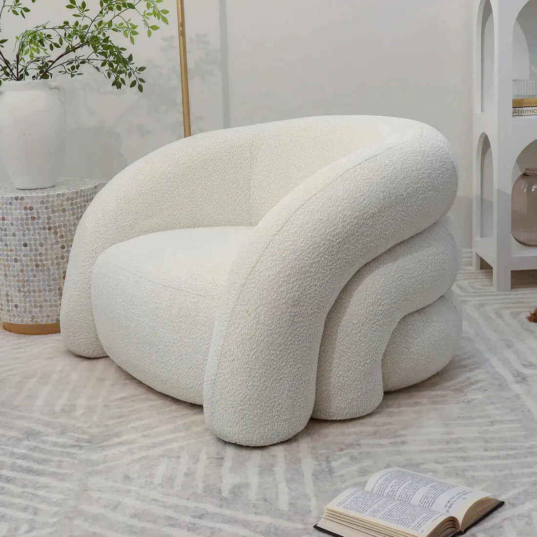 Clioz 4 Seater Curved Boucle Lounge Australia Beyond Living