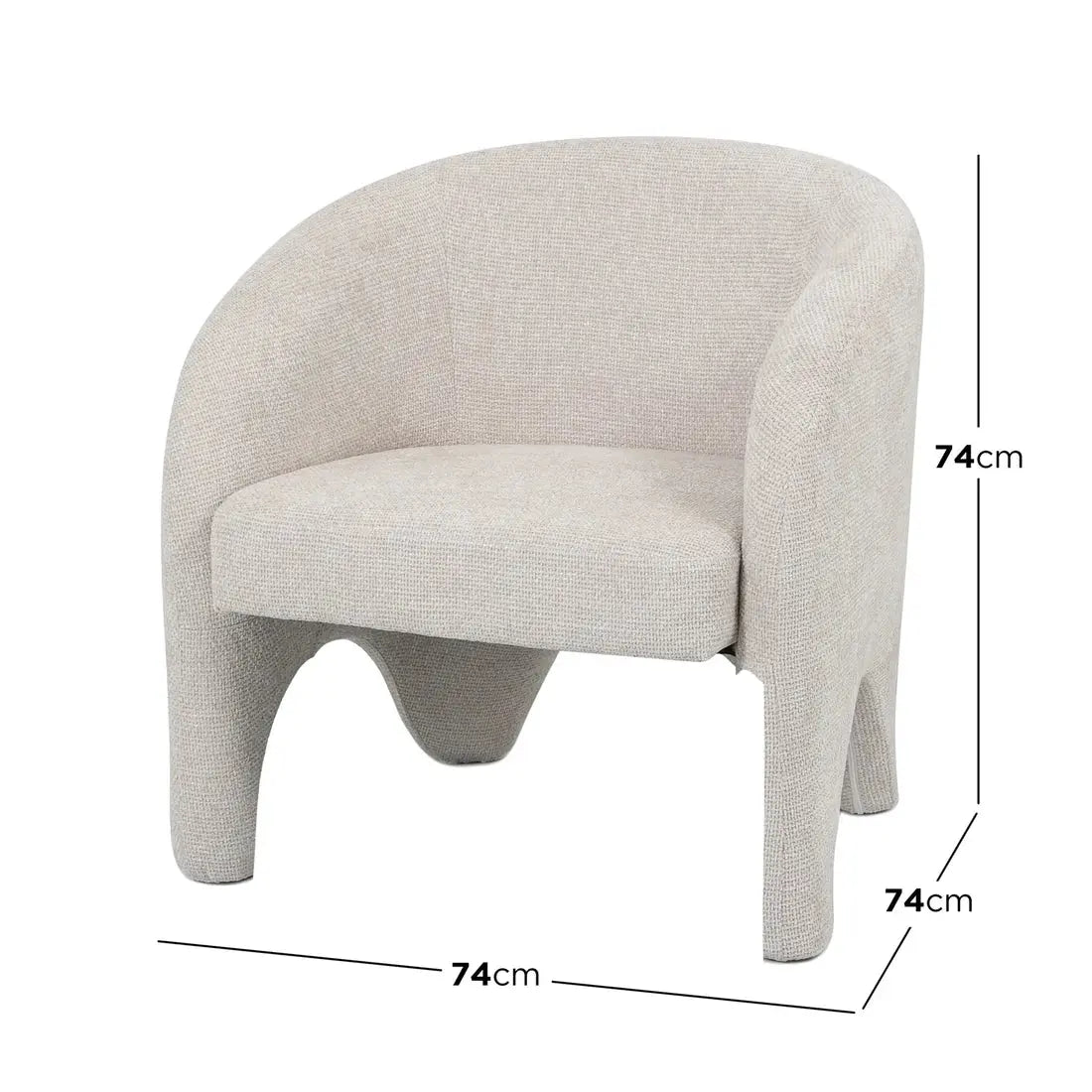 Marlona Curved Linen Accent Chair Australia Beyond Living
