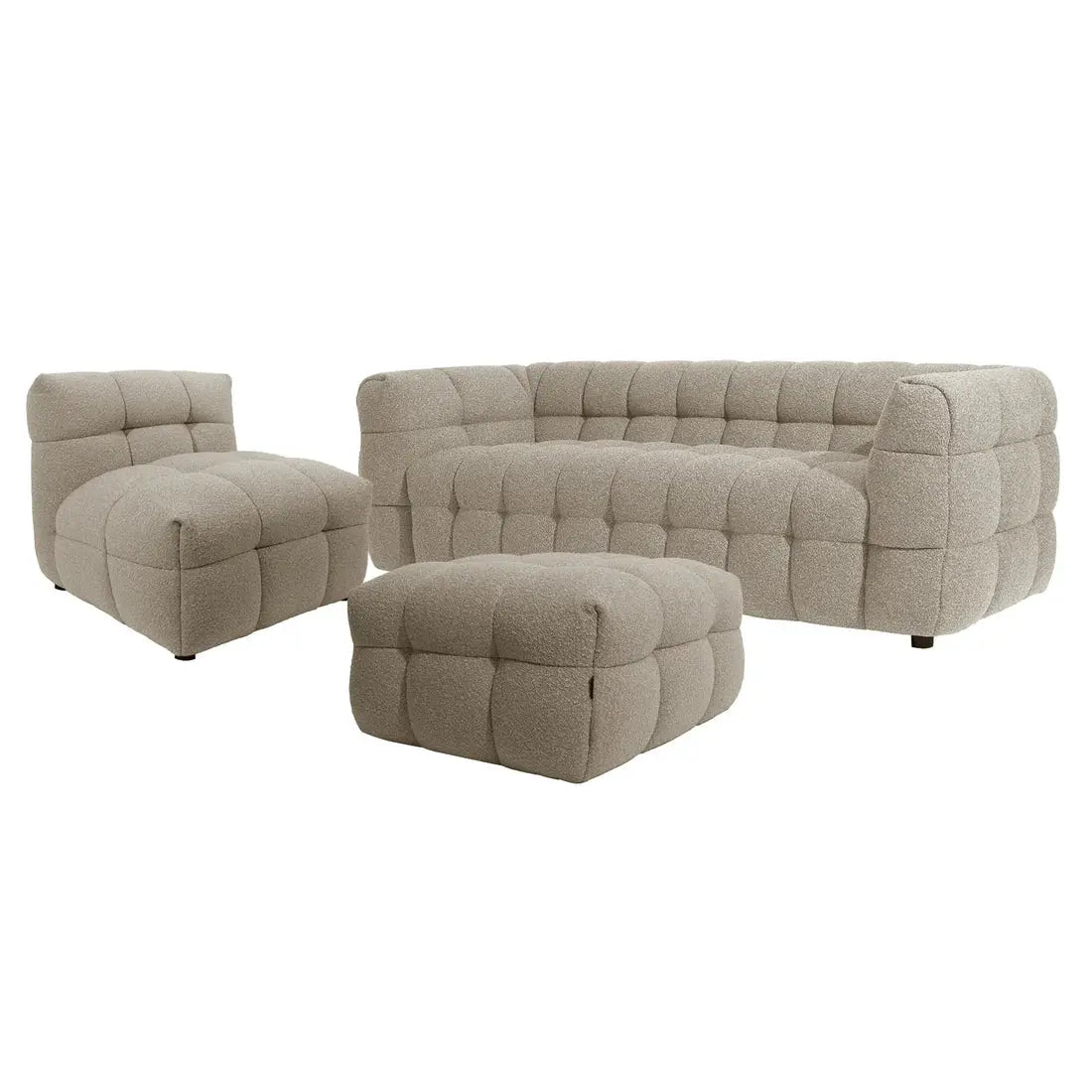 Norah Boucle Sofa Set with Ottoman Australia Beyond Living
