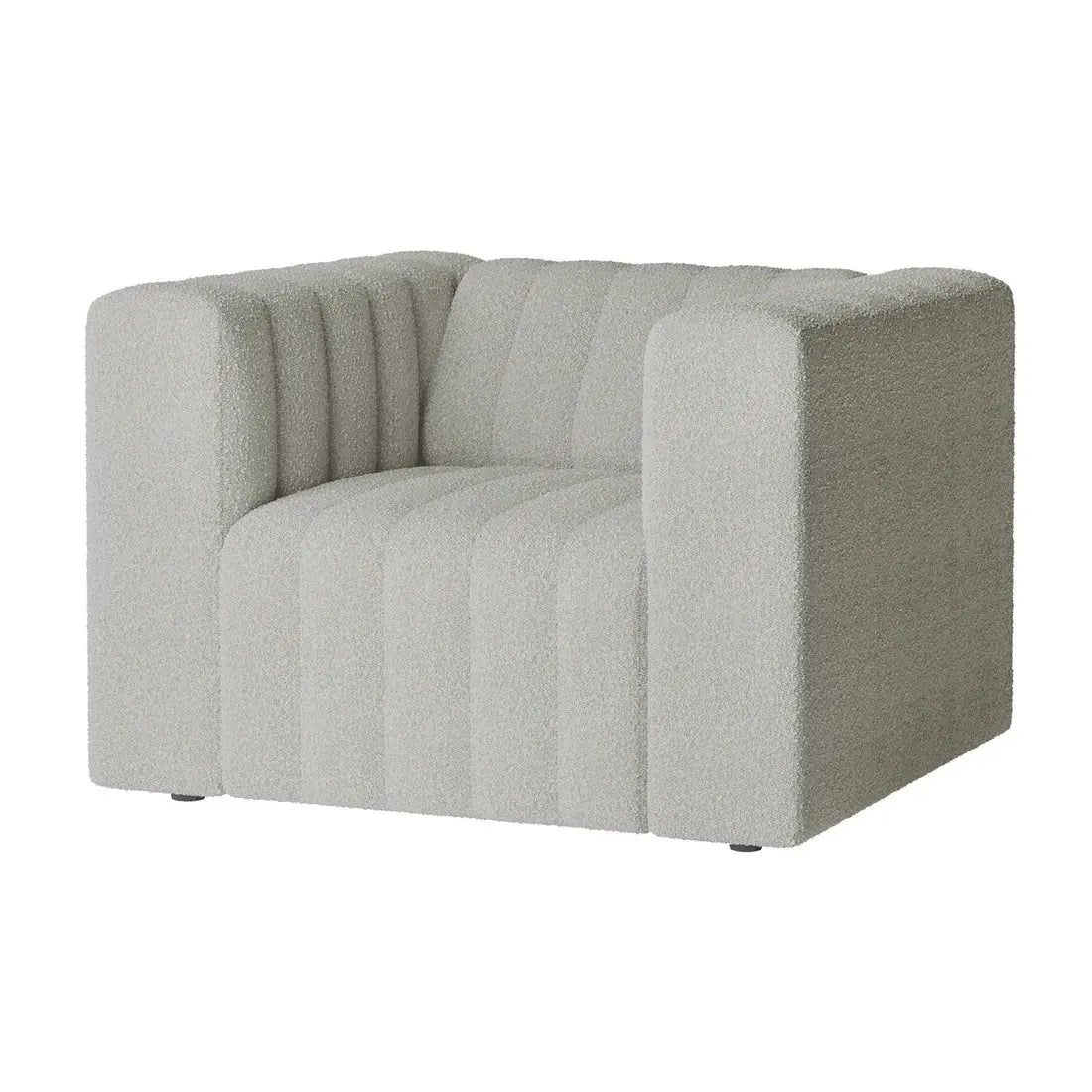 Parisa Tufted Boucle Single Sofa in Light Grey Beyond Living